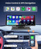 10.26" Touchscreen Portable Wireless Apple Carplay Car Stereo, podofo Portable Car Screen Compatible with Bluetooth Hands-Free/GPS Navigation/Siri Assistant/Voice Control,7V-32V Suit for All Vehicles