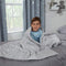 Dreamscene Star Teddy Fleece Kids Weighted Blanket for Children Supporting Stress Relief Reversible Soft Fluffy Quilted Throw, Silver Grey, 100 x 150cm, 3kg(6.6lb)