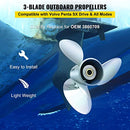 VEVOR Outboard Propeller, Replace for OEM 3860709, 3-Blade 14.5" x 21" Pitch Steel Boat Propeller, Compatible with Volvo Penta SX Drive All Models, with 19 Tooth Splines, RH