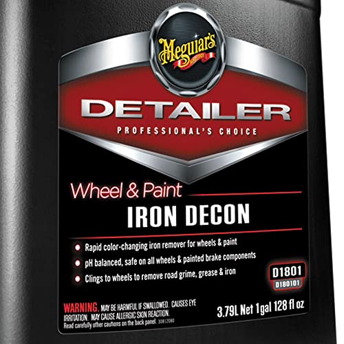 Meguiar's Wheel and Paint Iron Decon - Factory Equipped Wheel and Tyre Cleaner with Unique Foaming Agents - Wheel and Tyre Iron Remover - Removes Brake Dust and Iron Oxidation - 3.8L