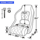 NORTHCAPTAIN M3 Premium Sport Flip Up Boat Seat Captain Bucket Seat with Boat Seat Cover，White/Blue