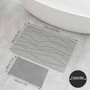 DAWNTREES Stone Bath Mat, Diatomaceous Earth Shower Mat, Non-Slip Super Absorbent Quick Drying Bathroom Floor Mat, Natural, Easy to Clean (Gray Vertical Stripes)