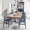 2xhome - Wishbone Solid Wood Armchair with Arms Open Y Back Farmhouse Dining Office Chair with Woven Black Seat (Black)