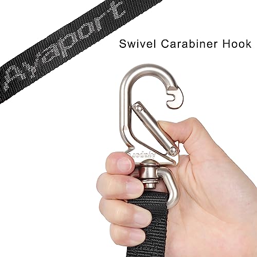 Ayaport Motorcycle Tie Down Straps 1.1” x 7’ (with Swivel Carabiner Hooks) Cam Buckle Tie Downs, Handlebar Strap for Dirt Bike, Motor Bike, Kayak, Car, Truck, Boat, Cargo, Black (1.1" x7'-2pcs)