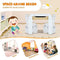 Kidbot Kids Table and 2 Chairs Set Childrens Desk with Storage Wooden Toddler Furniture Activity Centre for Drawing Study Reading