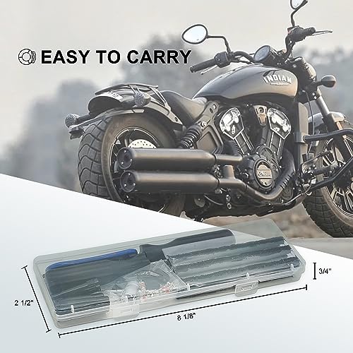 ZERINT TT-M26 Tubeless Tire Repair Kits, 26pcs Compact Tire Puncture Repair Kit, Tire Repair Tools and Tire Repair Plugs for Cars Motorcycles