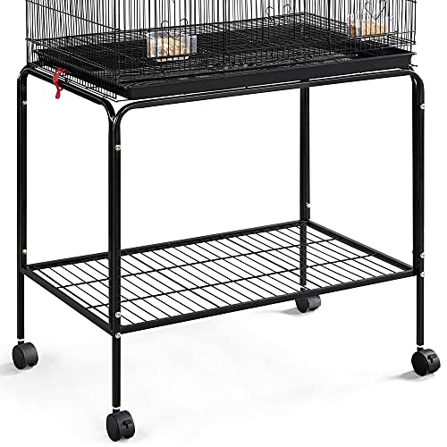 Yaheetech 65-inch Flight Bird Cages for Lovebirds Canaries Parrots Parakeets Budgies Finches Cockatiels Conures with Detachable Rolling Stand, Black