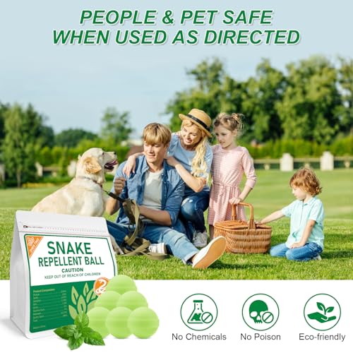 ZHEN TING 24 Pack Snake Repellent for Yard Powerful, Snake Away Repellent for Outdoors, Moth Balls for Snakes, Pet Safe Snake be Gone for Lawn Garden