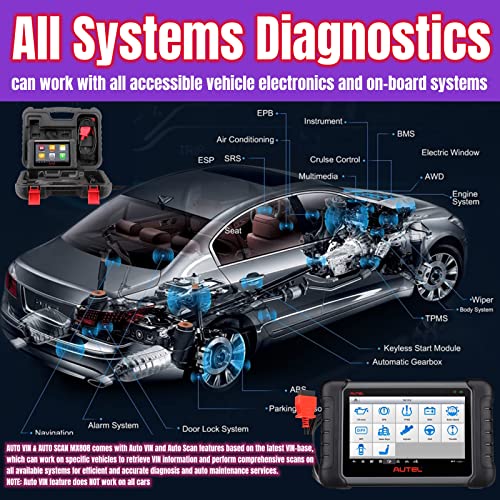 Autel MaxiCheck MX808 Diagnostic Scan Tool OBD2 Scanner Same as maxicom mk808 MK808S can Scanner para Autos maxisys xtool Auto Vin Auto Scan Autos 28+ Services (2 Years Free Update Save $125)