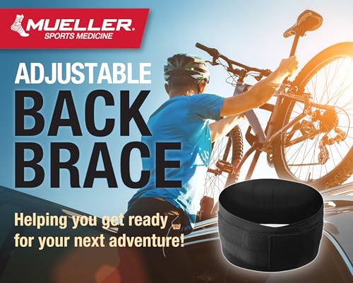 Mueller Adjustable Back Brace, Black, One Size