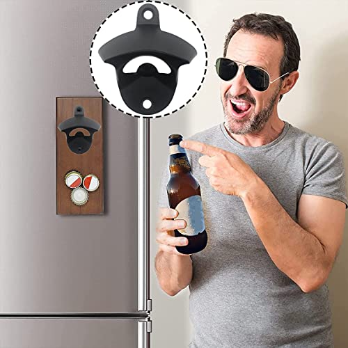 Wall Mounted Bottle Opener Vintage Beer Bottle Opener, 2Pcs Beer Wall Mounte Bottle Openers,Vintage Beer Bottle Openers,Metal Cocktail Beer Bottle Opener with Screws,Wine Wall Mounted Bottle Openers