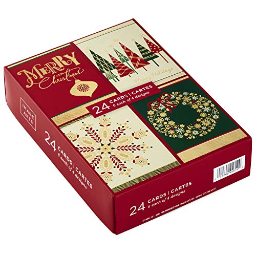 Hallmark Image Arts Boxed Christmas Cards Assortment, Elegant Icons (4 Designs, 24 Cards with Envelopes)