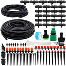 PETUOL Drip Irrigation Kits, 100ft/30M Father Day Garden Plant Watering Sprinkler System with Distribution Tubing Hose Adjustable Nozzles, Automatic Mist Cooling Irrigation Set for Garden Lawn, Patio