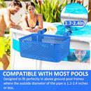 Poolside Storage Basket Pool Toy Basket Above Ground Pool Storage Bin Pool Accessories for Most Frame Pools Top Bar 1.2-2.4", Bottom Bracket to Keep Level Fit Swimming Pools Home Bedside Desktop