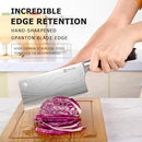 PAUDIN Cleaver Knife, Ultra Sharp Meat Cleaver 7 Inch, High Carbon Stainless Steel Butcher Knife with Wooden Handle, Chinese Cleaver for Meat Cutting Vegetable Slicing