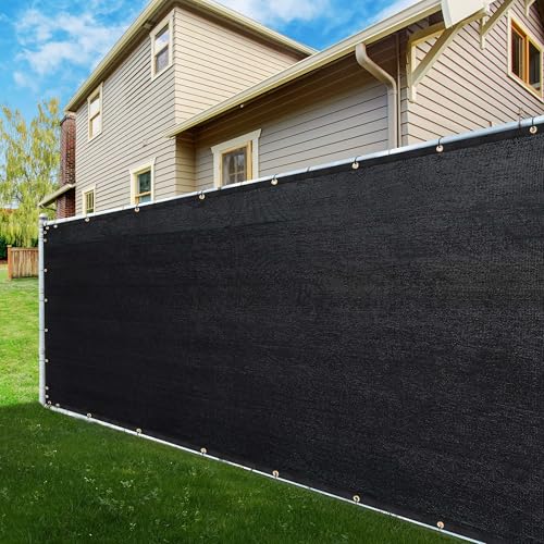 ShadeMart 4' x 50' Black Fence Privacy Screen Windscreen Shade Fabric Cloth HDPE, 90% Visibility Blockage, with Grommets, Heavy Duty Commercial Grade, Cable Zip Ties Included (We Customize Size)