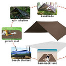 KALINCO Hammock Rain Fly Tent Tarp, 4mx4m Portable Waterproof Camping Tarp Sun/Snow Shelter for Outdoor Backpacking Hiking,Travel(Brown)