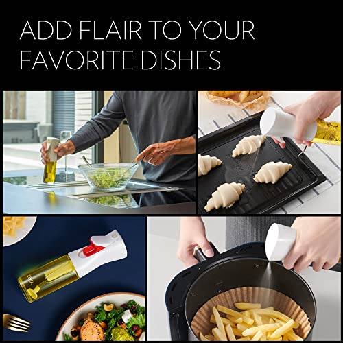 Flairosol OLIVIA.The Original,Advanced Oil Sprayer for Cooking,Salad Dressings & More with Portion Control,Trusted by Professional Chefs.(Glass Bottle,Golden Print) 130ml/4.4 oz,(FL1002)
