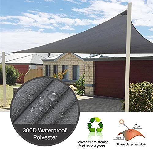 Triangle Sun Sail Shade Waterproof, Sun Shade Sail 4m x 4m x 5.7m, Grey Right Angle Garden Canopy Sun Shade Sail Canopy, Outdoor Garden Patio Party Sunscreen Awning, Triangle Canopy with 3 Free Rope