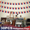 Philippines String Flag Pennant Banner, Small Mini Filipino Philippine Flags Bunting Banner, National Country Decoration for School, Party, Sports Events, Patriotic Festival, 33 Feet 30 Flags