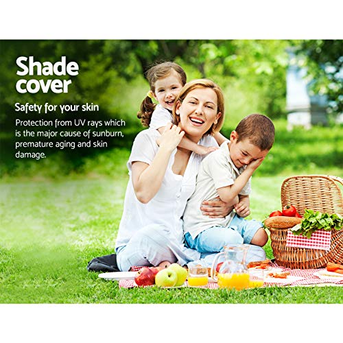 Instahut Shade Sail 5x7m Rectangle Heavy Duty Sun 280GSM 98% Black Shade Cloth