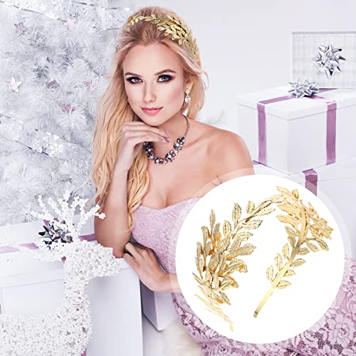 Kichvoe Greek Goddess Headpiece Crystal Rhinestone Headband Baroque Leaf Headpiece Goddess Headpiece for Women Greek Leaf for Women Birthday Laurel Leaf Headband Bride Leaf Branch Toddler