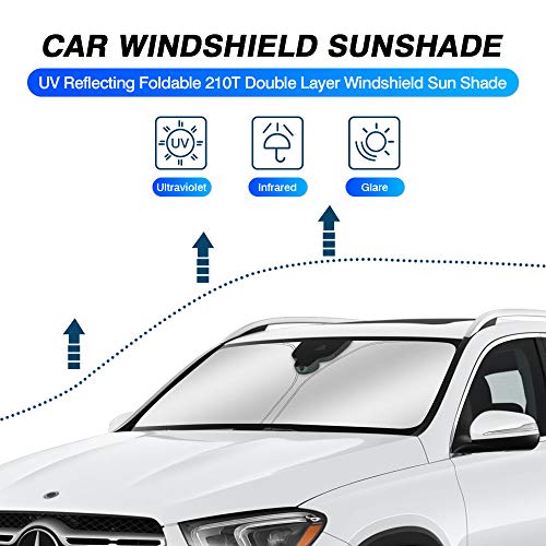 KUST Sunshade for 2020-2023 Mercedes GLE 350 450 Accessories Windshield Sun Shade Foldable Window Sun Visor Protector Blocks UV Rays Keep Your Car Cooler