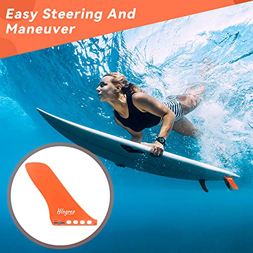 HLOGREE 9 inch SUP Fin, 9" Surf & SUP Single Center Water Fin Quick Release DetachableStand up Paddleboard Fin - Free No Tool Fin Screw Replacement for Longboard Surfboard Stand-Up Paddleboards