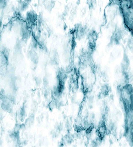 Ambesonne Apartment Decor Duvet Cover Set, Fluffy Cloud Skyline Like Marble Motif with Grunge Features Art Image, 3 Piece Bedding Set with Pillow Shams, Queen/Full, Turquoise
