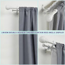 Lwiiom Double Curtain Rods with Aluminum Bouquet Brackets and Round Finials,Matte White Curtain Rods for Windows 72 to 144 inch,1-Inches Front and 5/8 Inches Back Double Window Drapery Rod for