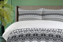 Ambesonne Grey Duvet Cover Set Twin Size, Nordic Snowflake Knit Patterns Scandinavian Motifs Traditional and Modern Print, Decorative 2 Piece Bedding Set with 1 Pillow Sham, Gray White Black