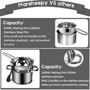 1000ML/1QT Double Boiler Chocolate Melting Pot with 2.3 QT 304 Stainless Steel Pot, Chocolate Melting Pot with Silicone Spatula for Melting Chocolate, Candy, Candle, Soap, Wax