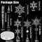 iDopick 30Pcs Christmas Crystal Snowflake Decorations Acrylic Hanging Snowflake Icicle Drop Ornaments Set Crystal Christmas Ornaments with Sliver Rope for Christmas Tree Decorations