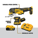 DEWALT 20V MAX Orbital Sander and Oscillating Tool, Cordless Woodworking 2-Tool Set with 5ah Battery and Charger (DCK202P1)