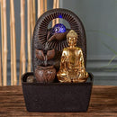 Zen'Light Buddha Bhava Indoor Fountain, Zen Decor, Ideal for Meditation and Relaxation, Table Fountain with Closed Circulation, Colour-Changing LED Lighting, Water Flows on 3 Levels, Height 26 cm