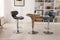 (Grey) - Roundhill Furniture Masaccio Cushioned Grey Leatherette Upholstery Airlift Swivel Barstool (Set of 2)