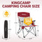 KingCamp 2 Pack Camping Chair for Adults with Arm Rest and Cup Holder Portable Camping Chair Support 300LBS Heavy Duty Folding Camp Chair for Lawn Outdoor Sports Travel (Red&Gray)