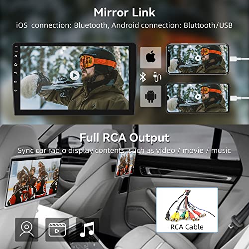 for Honda Fit 2008-2013 Android Car Stereo with WiFi GPS Navigation Radio Player Mirror Link for Android/iOS Phone 10.1" HD Touchscreen Auto Audio FM/RDS Radio Receiver USB Input Backup Camera SWC