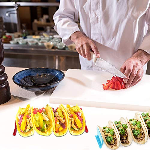 SENHAI 6 Pcs Taco Holder Stand, PP Health Material Taco Truck Tray Rack Holds up to 4 Tacos Each, Dishwasher Safe