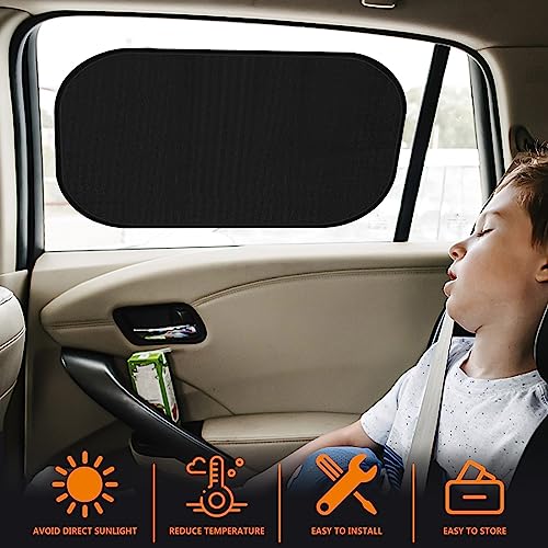 4 Pack Car Window Shades for Side Window, Cling Windshield Front Rear Car Window Screen, Large & Medium Car Sun Shade, Car Privacy Shades Protection Cover (4)