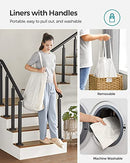 SONGMICS Laundry Hamper with Lid, 17.2 Gallon (65L) Synthetic Rattan Clothes Laundry Basket with Lid and Handles, Foldable, Removable Liner, Natural ULCB165N01