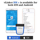 TONWON vLinker BM+ OBD Scanner OBD2 Diagnostic Tool Car Code Reader Check Engine Light for Android, iOS & Windows