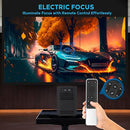 【Electric Focus】 HD 1080p Supported Projector, 9500 Lumen LED Brightness Projector, 10,000:1 Contrast Projector, HiFi Speaker, Bluetooth, 100,000-Hour Lamp Life