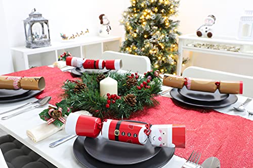 Toyland® Pack of 6 Fun Christmas Crackers with Santa Character to Race to Santa's Workshop