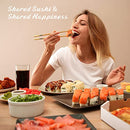 Delamu Sushi Making Kit, Bamboo Sushi Mat, Including 2 Sushi Rolling Mats, 5 Pairs of Chopsticks, 1 Paddle, 1 Spreader, 1 Beginner Guide PDF, Roll On, Beginner Sushi Kit