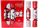 Toyland® Pack of 10 Snowman & Santa Christmas Crackers