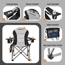 KingCamp Camping Chair Lawn Chair Folding Camping Chairs for Adults Folding Camp Chair With Lumbar Support+Adjustable Armrest+Cooler Bag Cup Holder,Side+Head Pocket,For Picnic, Camp,Fishing,Max 353lbs