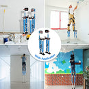 ZeHuoGe Blue Drywall Stilts 24"-40" with Knee Pads Protection, Adjustable Aluminum Tool Stilt for Painting Taping or Cleaning (Blue 24" - 40")