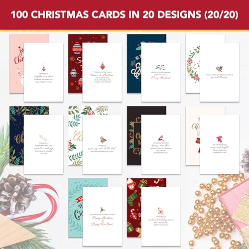 100 Christmas Cards (20 Designs)