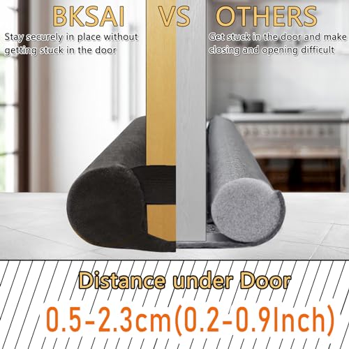 BKSAI Door Seal Draught Excluder for Doors 70 cm 60-75 cm No Cutting Folding Wind Stopper Door Sound Insulation Door Air Stopper Front Door Cold Protection Protects Against Heat Loss